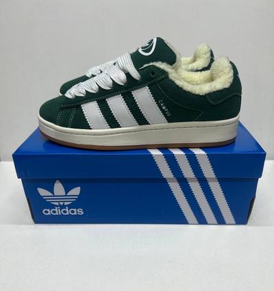 Adidas Campus 00s Dark Green с мехом