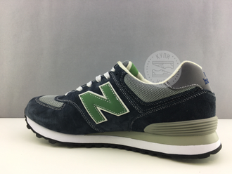 New Balance 574 Синие с зеленым (41-45) Арт. 244M-A