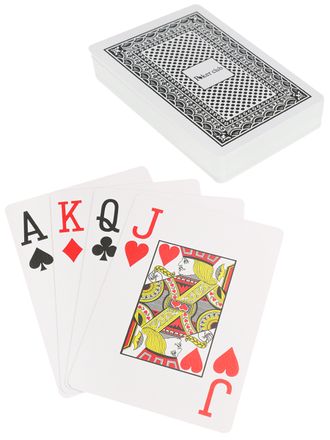4610144843829  Карты игральные пластиковые Покер ИН-4382,  (54 шт), чёрная рубашка