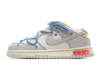 Nike SB Dunk Off White x (Белые с серым) сбоку