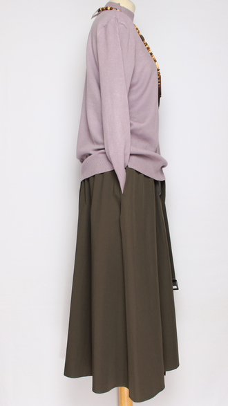 Юбка  "Широкая асимметрия хлястики" хаки до р.52