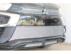 Защита радиатора для Mitsubishi ASX 2017-2019 chrome центр PREMIUM