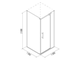 Душевое ограждение ERLIT ER10110H-C1 (100*100*200) квадратное, прозрачное