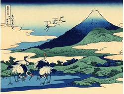 Картина обогреватель, репродукция японской живописи Морской путь в Кадзусу