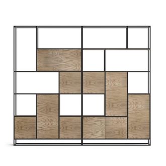 Стеллаж Tetris1+1 black темный дуб