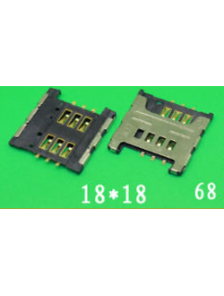 Коннектор Sim-карты №15 i9000, I9001, S5300, S5360, S5570, i9220, N7000 (KA-068)