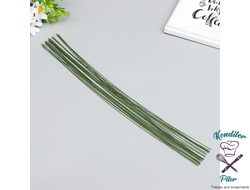Проволока для творчества "Florico" 0.7 мм, 1 шт, 40 см, в бумажной оплётке, зелёный