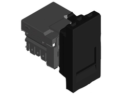 Розетка интернет RJ45 категории 5e UTP матовая черная, 1 модуль, Efapel Quadro 45