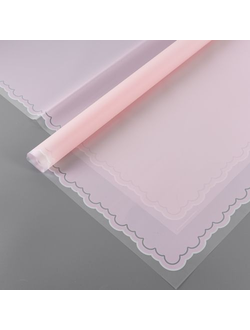 Пленка матовая с фигурной каймой "Волна" 58*58см 20шт Нежно-розовый ПЛ05/3