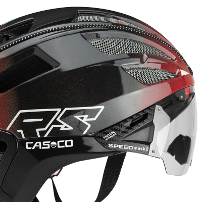 Велосипедный шлем CASCO SPEEDairo 2 RS black-red с визором