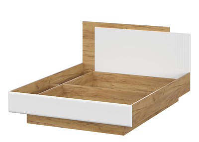 Милан Кровать двойная универсальная 1,6*2,0 Дуб Золотой/Белый Матовый (без основания)