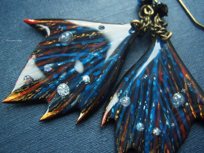 Фэнтези серьги в виде крылышек бабочки Первоэлемента