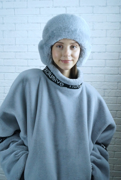 Ушанка "Нон-стоп" цвет серо-голубой + серо-голубой