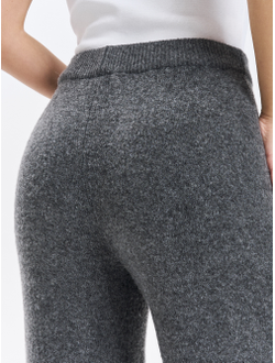 Брюки вязаные широкие на средней посадке эластичные