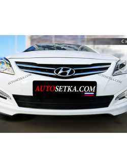 Premium защита радиатора для Hyundai Solaris (2014-2017)