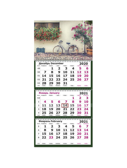 Календарь Полином на 2021 год 290x140 мм (Ретро велосипед)