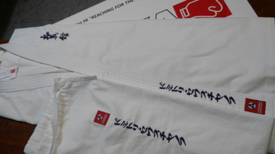 Детские доги (кимоно) отбеленные киокушинКАН