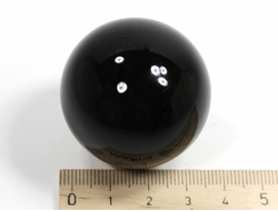 Шар обсидиан чёрный, серебристый, Мексика (38 мм, 72 г) №35795
