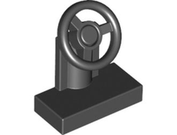 Vehicle, Steering Stand 1 x 2 with Black Steering Wheel, Black (3829c01 / 73081)