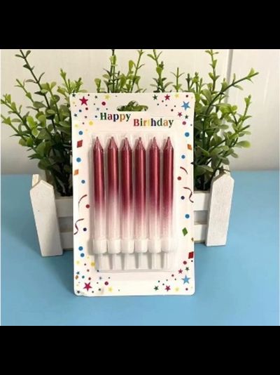 Свечи для торта 8см (красные градиент), 6 шт./уп.