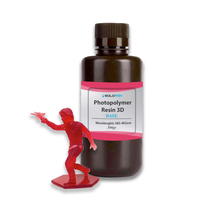 Фотополимерная смола для 3D принтера BASE Красный прозрачный LCD DLP 385-405nm SOLORSN 0,5л