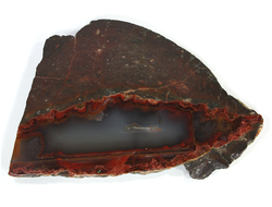 Агат, срез, полировка с одной стороны, Россия, Казахстан, м-е Майское (185*125*16 мм, 580 г) №17879