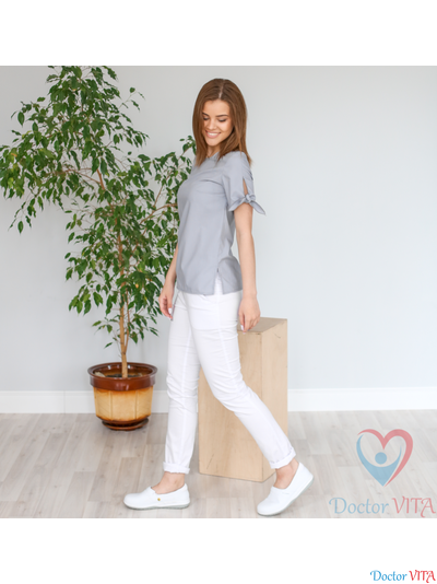 БЛУЗА DOCLIKE DL417 Серая