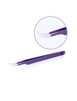 Lovely Пинцет для наращивания ресниц цветной Lavender Line изогнутый