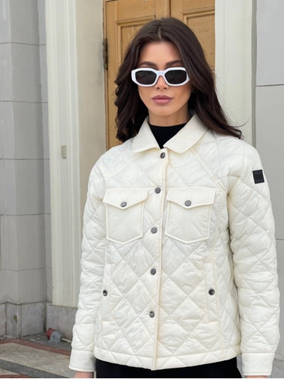 Весенняя норвежская стёганая куртка &quot;бомбер&quot; Fergo Norge (pearl)