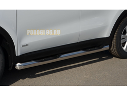 Пороги труба с проступью d76 для Kia Sportage 4 (2016-2018)