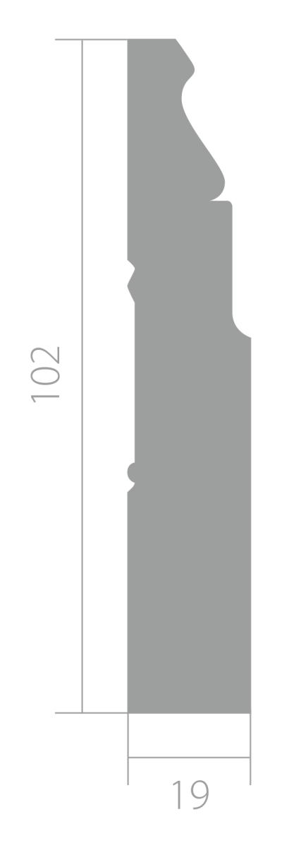 Плинтус Ultrawood BASE 5032 i, ЛДФ-декор, влагостойкий, ударопрочный, 2м, под покраску.