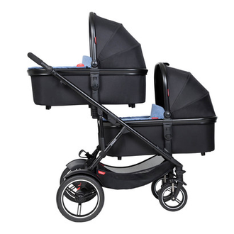 Коляска 2в1 для двойни Phil and Teds Voyager Charcoal Grey