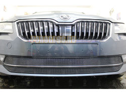 Защита радиатора Skoda Superb 2015- (2 части) black