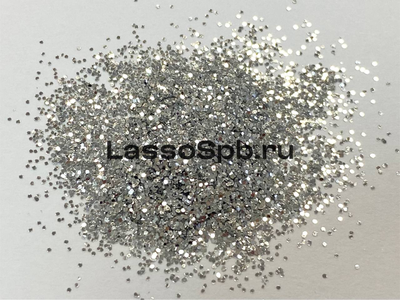 Полиэстровый глиттер блестки Серебро 0,4 мм 400 мкм 0,5 кг