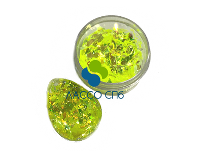 Полиэстровый ирис глиттер слюда Желтая Лимонная Иридисцентная