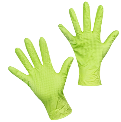 Перчатки нитриловые ОСОБОПРОЧНЫЕ с текстурированной ладонью GOGRIP, ЗЕЛЕНЫЕ