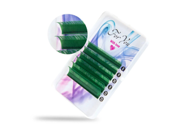 ЦВЕТНЫЕ РЕСНИЦЫ, FOR YOU WITH LOVE, GREEN МИКС 8-13 (6 ЛЕНТ)
