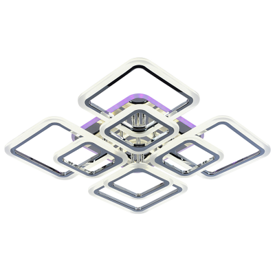Люстра светодиодная 8075/4+4 CHR 176W+10W RGB Profit Light