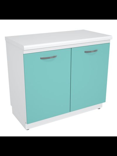 Тумба металлическая медицинская с полкой на подиуме ТМД-2.0