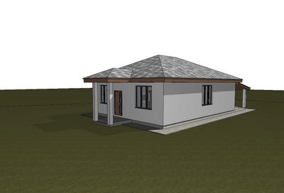 Одноэтажного дом с тремя спальнями 91.27 м² + терраса 31.55 м²(S6)