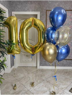 Набор шаров на 10 лет с цифрами