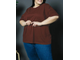 Женская футболка  из хлопка  Арт. 4757-9288 (цвет шоколадный) Размеры 56-80