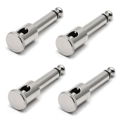 Разъем Jack 6,3 мм для DIY гитарных патчей БЕЗ ПАЙКИ («хром»), пак 4 шт.