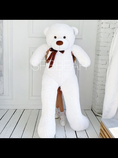 Гигантский плюшевый медведь 210 см белый Леброн