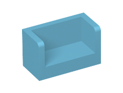 Panel 1 x 2 x 1 with Rounded Corners and 2 Sides, Medium Azure (23969 / 6131878 / 6248486)