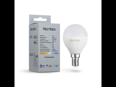 Светодиодная лампа Wi-Fi Globe E14 5W 2700K-6500K MIX DIM 180°, 2428