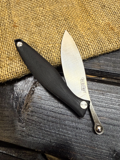 Фрикционный складной нож Канадец Малый сталь AUS10Со, рукоять G10 черный