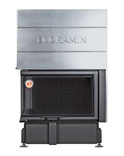 Каминная топка Дельта 800 L/LB белый/черный шамот два стекла левая принтинг, Экокамин (Россия)