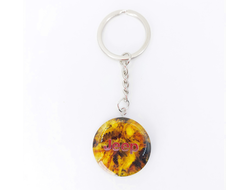 Брелок с натуральным янтарем "Jeep"