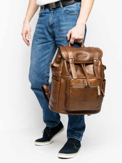 Кожаный рюкзак Volturno NEW Premium brown (арт. 3004-63)